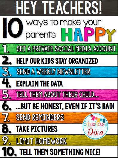 Schoolhouse Divas 10 Ways To Make Your Parents Happy