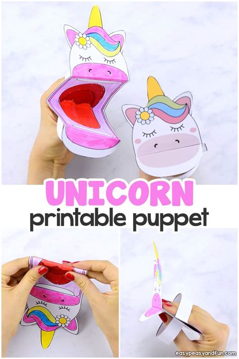Printable Unicorn Puppet Unicorn Crafts Unicorn Printables Paper