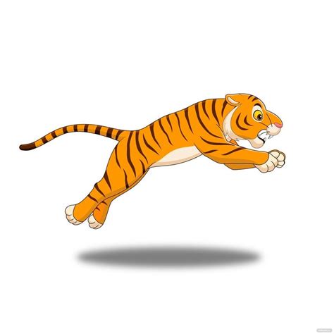 Jumping Tiger Vector In Illustrator Svg  Eps Png Download