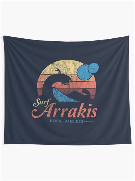 Visit Arrakis Vintage Distressed Surf Dune Sci Fi Tapestry By