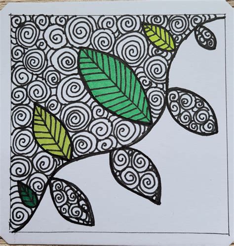 Leaf Tangle Enamel Pins Zentangle Tangled