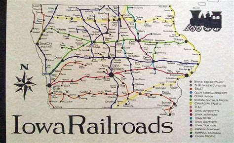 Iowa Railroads Map 11x17 Etsy