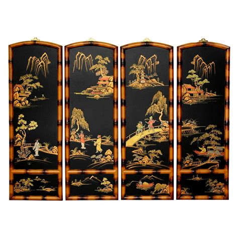 Oriental Furniture Ching Wall Plaques Set Of 4 Eastern Flair Asian