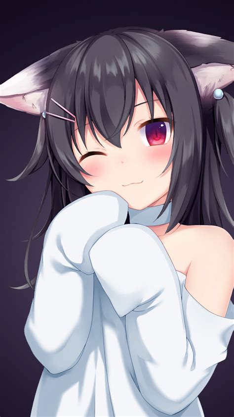 Enjoy the beautiful art of anime on your screen. 1080x1920 Anime Girl Cat Ears 4k Iphone 7,6s,6 Plus, Pixel ...