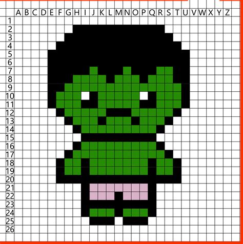 Hulk Pixel Art Kostenloser Download Pixelart123de