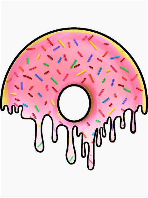 Dripping Donut Sticker For Sale By Bigbreena Redbubble