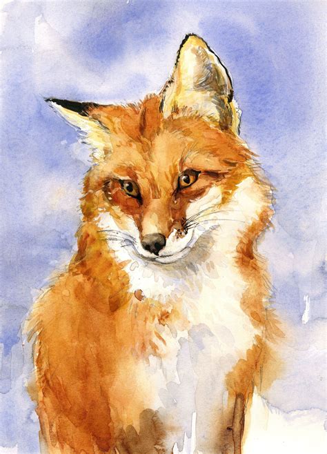 Fox Watercolorarts Fox Painting Watercolor Fox Animal Paintings