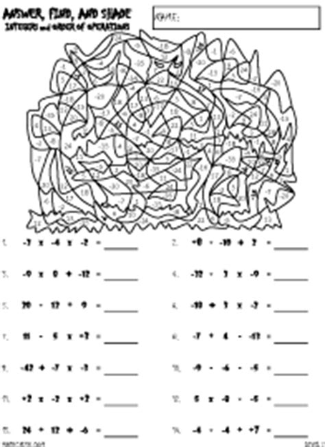 It is a coloring worksheet for kids. Order of Operations Worksheets by Math Crush
