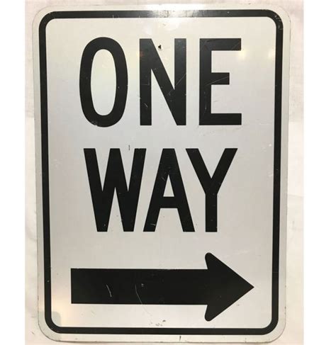 One Way Street Sign Original 46 X 61 Cm