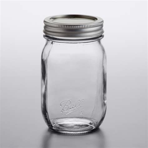 Ball 1440061501 16 Oz Pint Regular Mouth Smooth Sided Glass Canning