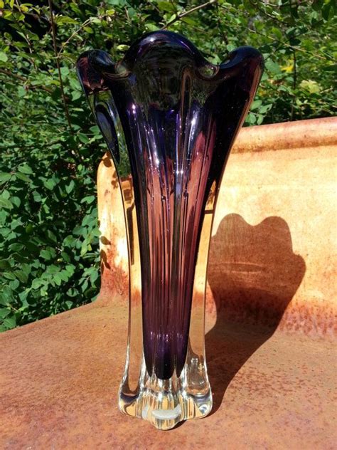 Murano Genuine Venetian Purple Art Glass Vase By Fcollectables €60 00 Purple Art Glass Art