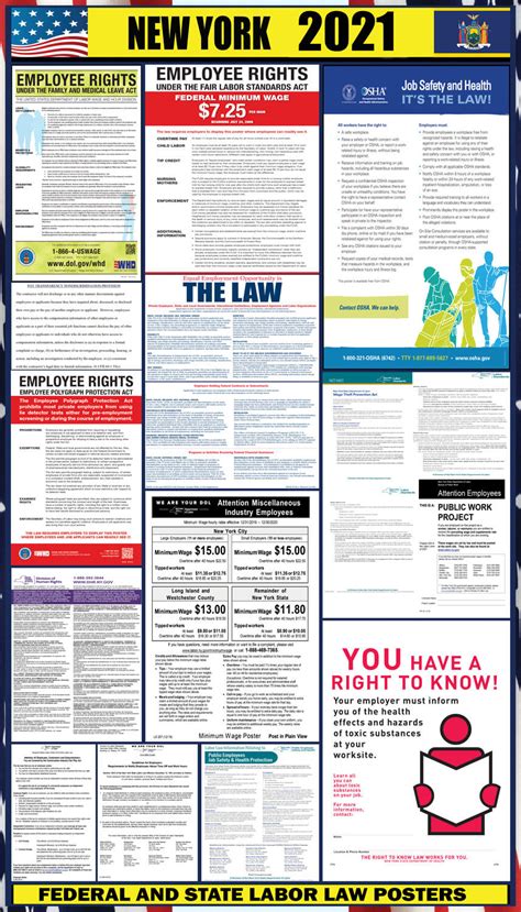 2021 New York Labor Law Posters ⭐ State Federal Osha Laborlawhrsigns