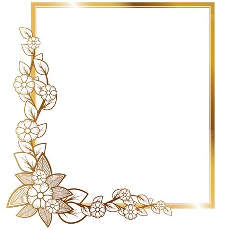 Square Wedding Invitation Vector Hd Images Beautiful Floral Golden Square For Wedding