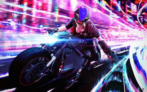 Cyberpunk Motorcycle Wallpaper 4k