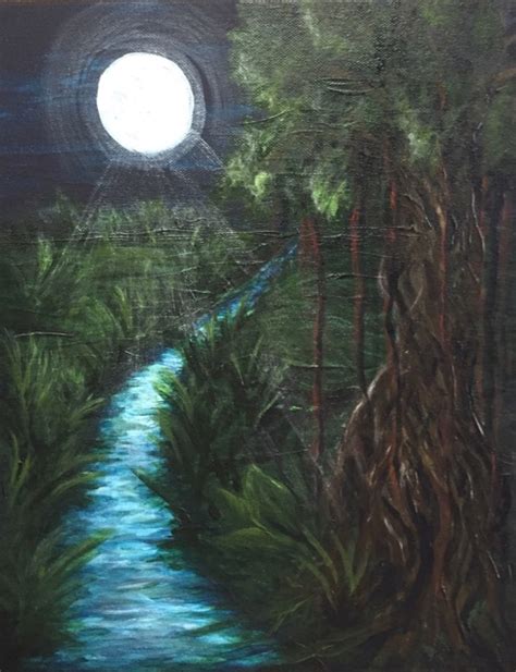 Moonlit Jungle River Creative Indeed
