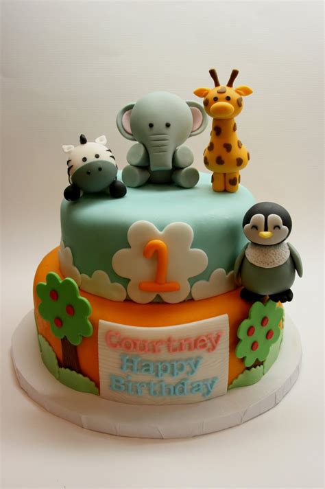 Beautiful Kitchen Safari Animal Cake For Courtneys 1st Birthday