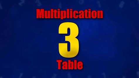 Table 03 Multiplication Tables 3d Animation Videos For Kids Youtube