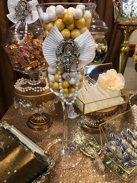 Elegant Black And Gold Dessert Table Gold Dessert Table Gold