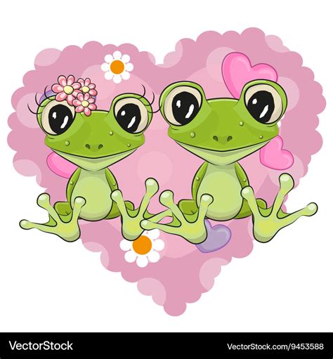 Two Frogs Royalty Free Vector Image Vectorstock