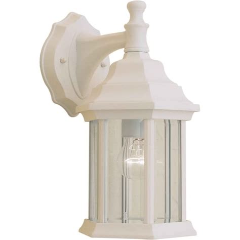 Shop 1 Light Matte White Outdoor Wall Lantern With Clear Beveled Glass