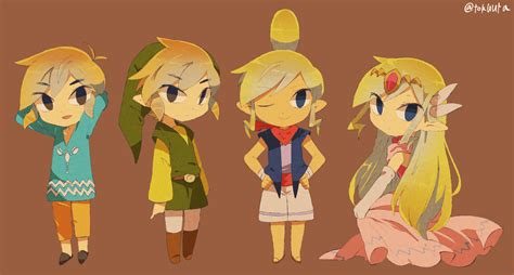 Link Princess Zelda Toon Link Tetra And Toon Zelda The Legend Of Zelda And 1 More Drawn By