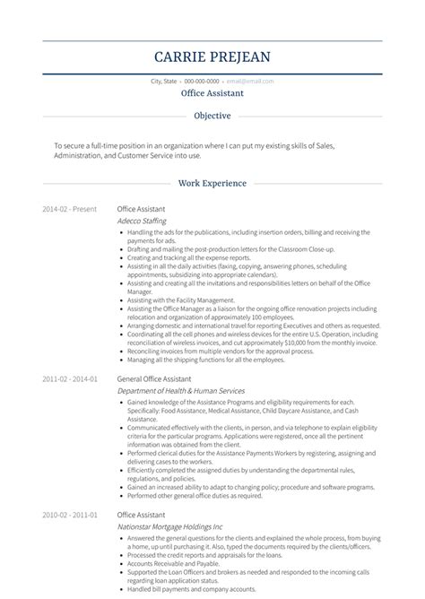 Office assistant resume examples & samples. Office Assistant - Resume Samples and Templates | VisualCV