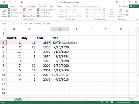 How To Use Date Functions In Excel 2016 Dummies