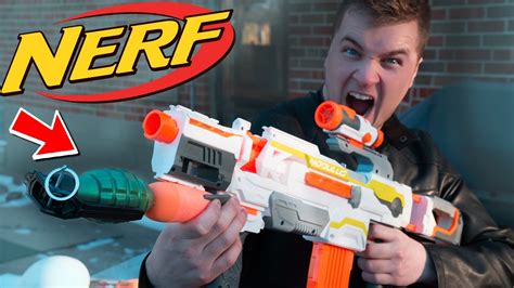 Nerf Grenade Launcher W Real Grenade Most Dangerous Nerf Gun Ever