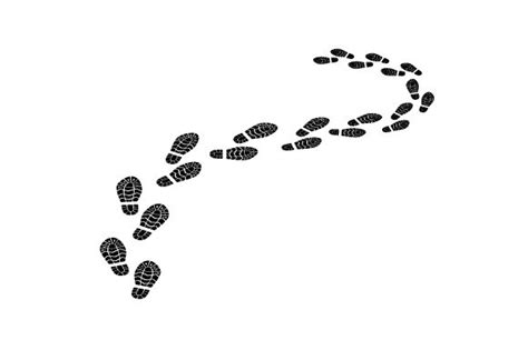 Hiking Boots Shoe Prints Forming A Trail Svg Cut File By Creative
