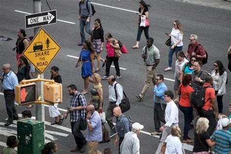 New Yorks Sidewalks Are So Packed Pedestrians Are Taking To The Streets The New York Times