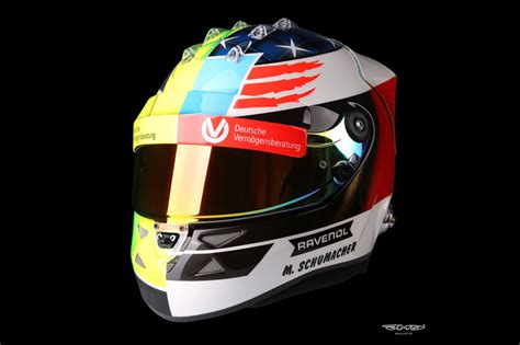 Pre order mick schumacher 2021 haas schuberth 1:2 helmet £135 £ 15.00 robert kubica 2021 alfa romeo bell 1:2 helmet £ 110.00 sir jackie stewart full face bell 1:2 helmet Helmet of Mick Schumacher at Mick Schumacher Spa helmet design
