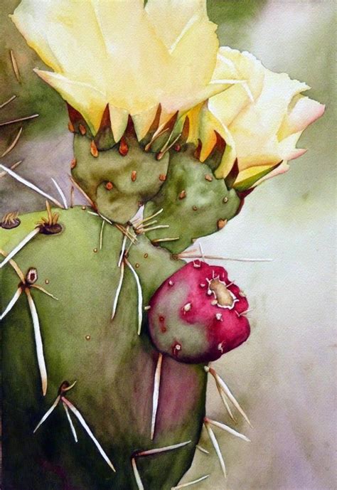 Фото из записей Cactus Art Watercolor Flowers Cactus