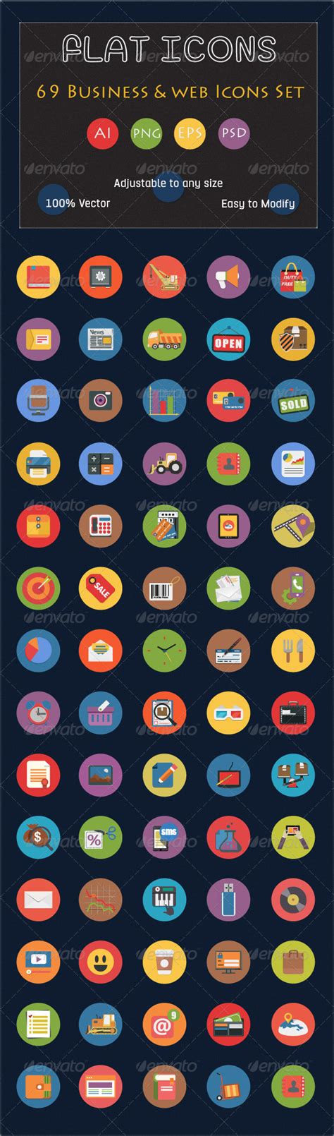 69 Flat Icons Business And Web Services Icon By Cursorch