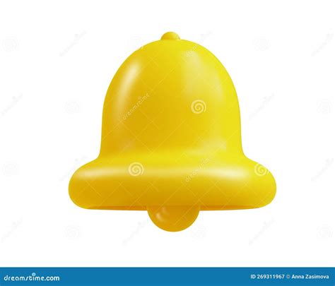 3d Notification Bell Icon Isolated On White Background Realistic
