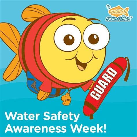 Children and kids swimming aids, safety equipment, recreational gears, and swimming pool water toys stick figure icons pictogram. WATER Safety Awareness Week - Goldfish Swim School