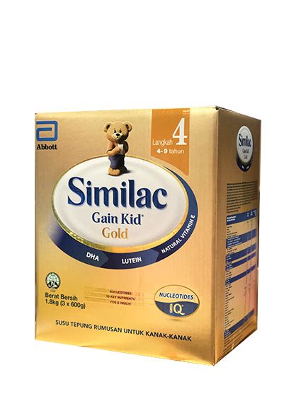 Similac® advance® provides your baby with nutrition beyond dha. Similac Gain Kid Gold Step 4 - 1.8kg