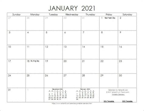 Calendar To Print 2021 Free All Months Print Calendar Printable