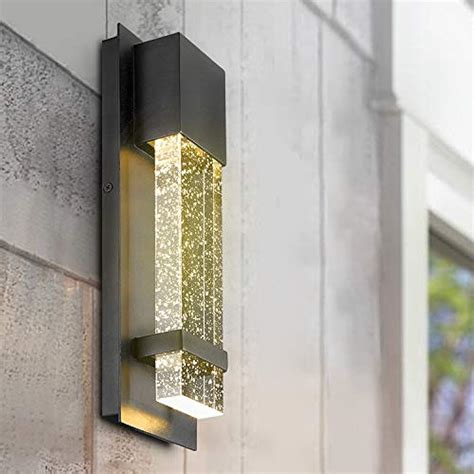 Emliviar Indoor Outdoor Led Wall Sconce Light Modern Lamp In Black