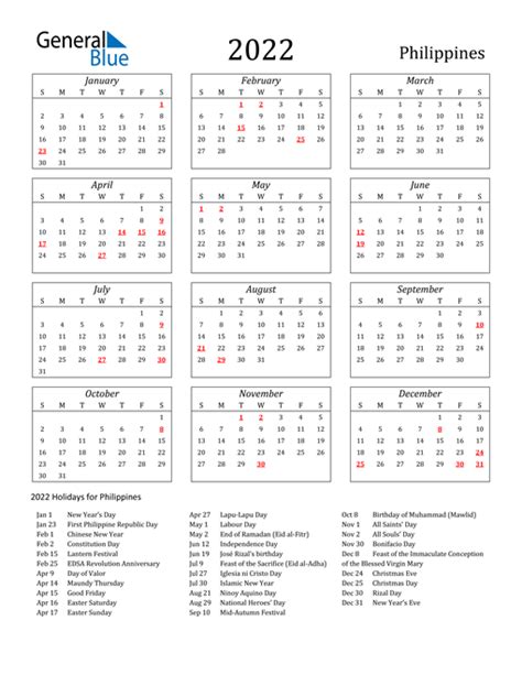Check here new mpsc calendar exam dates for maharashtra state services exam 2021, maharashtra subordinate services. 2022 Calendar - Philippines with Holidays