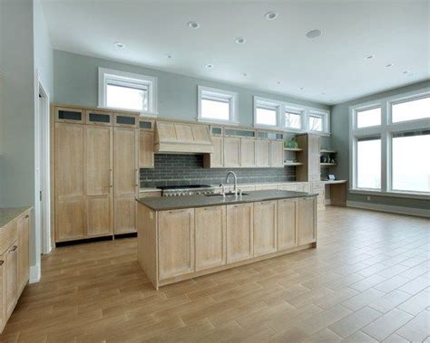 Whitewashed Oak Cabinets Home Design Photos Shaped Kitchen Design Ideas