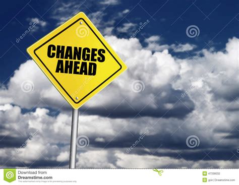 Changes Ahead Sign Post In A Highway Royalty Free Stock Photo