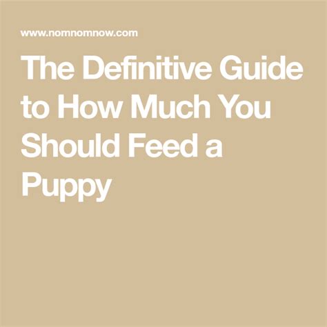 definitive guide      feed  puppy puppy