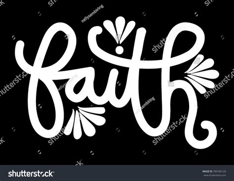 Hand Lettering Faith On Black Background Stock Vector Royalty Free