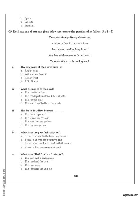 Class 9 English Mid Term Sample Paper 2023 Download Term 1 Practice Papers