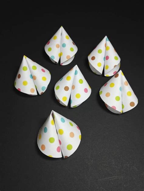 6 Origami Fortune Cookies Multi Colour Polka Dot Pattern Etsy