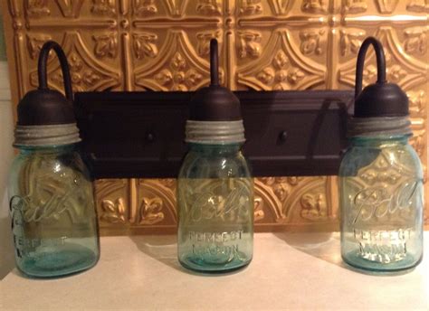 Mason Jar Lighting Vanity Light Fixture Upcycled 3 By