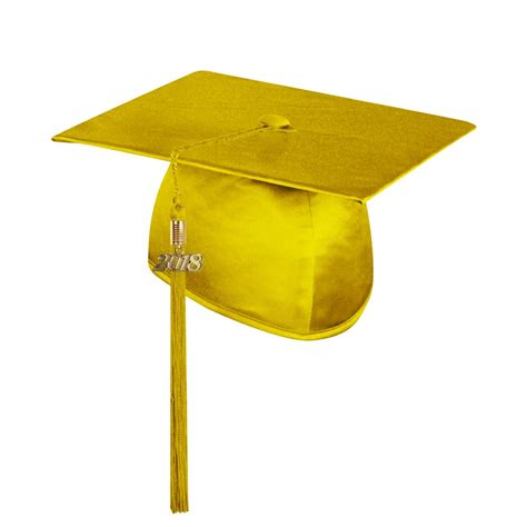 Shiny Gold Graduation Cap With Tasselcollege