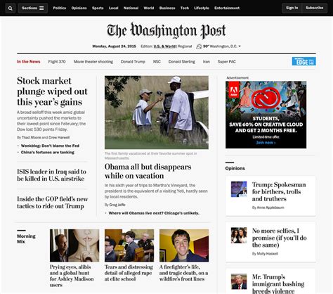 Washington Post Revamps Homepage Politico Media