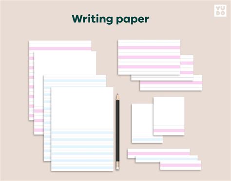 Montessori Writing Paper Bundle Pink Wide Lined Paper Blue Etsy