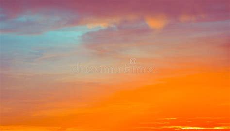 Blue And Orange Sky Clouds At Sunset Or Sunrise Stock Photo Image Of